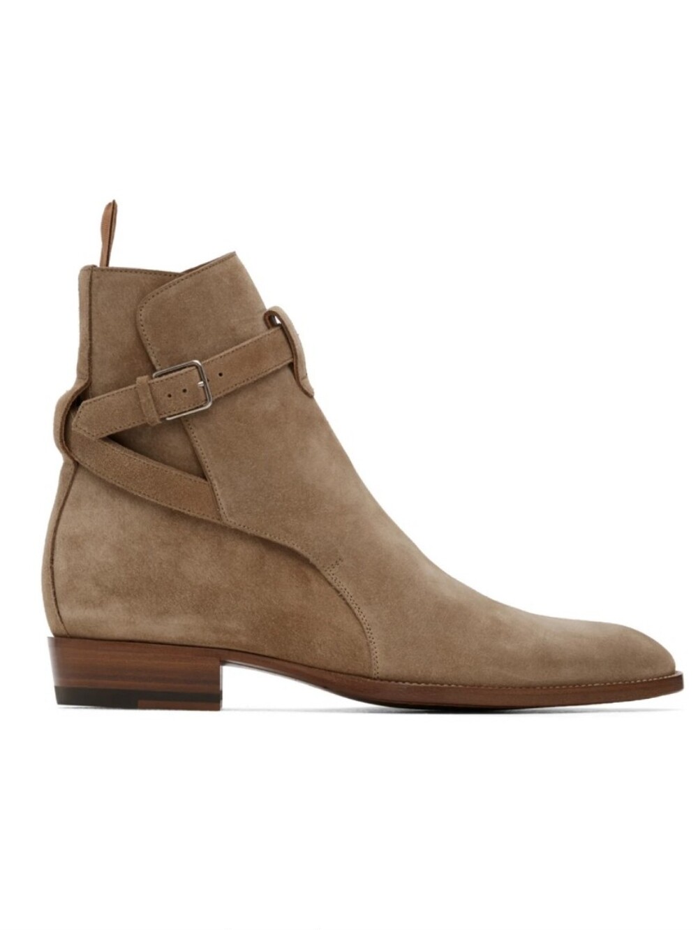 $1,400 Saint Laurent Wyatt Jodhpur Suede Boots Taupe EU 40 US 7.5 BNIB